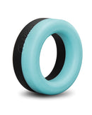b-Vibe Flex Band 30 mm Super Soft Silicone Cock Ring in turquoise and black, showcasing premium soft silicone design.