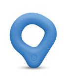 b-Vibe Flex Ring Drip Super Soft Silicone Cock Ring Blue displayed on a white background.