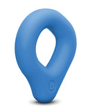 b-Vibe Flex Ring Drip Super Soft Silicone Cock Ring Blue in a smooth, soft blue silicone design.