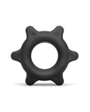 b-Vibe Flex Ring Spike Super Soft Silicone Cock Ring in black with rounded sensory spikes for added stimulation.