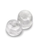 b-Vibe Stretch-Tech Double Barrel Secure Fit Cock Ring, dual-ring design made from body-safe TPE for enhanced support.