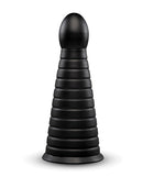 b-Vibe Cone 10 Inch Tapered Ribbed XXL Suction Cup Dildo with tapered shape and ribbed texture