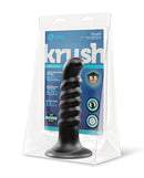 b-Vibe Krush 9.5 Inch Curved Ribbed XXL Suction Cup Dildo displayed in packaging.