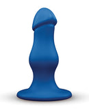 b-Vibe Gape 8.25 Inch Bulbous XXL Dildo with Suction Cup in blue, showcasing a bulbous tip and smooth shaft.
