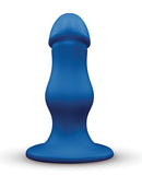 b-Vibe Gape 8.25 Inch Bulbous XXL Dildo with Suction Cup in blue color, featuring bulbous tip and smooth shaft.