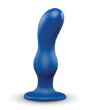 b-Vibe Milk 8.5 Inch Curved XXL Anal Trainer in blue, designed for confident anal play and focused stimulation.