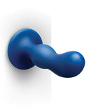 b-Vibe Milk 8.5 Inch Curved XXL Anal Trainer in blue with a smooth, tapered design for enhanced anal pleasure.