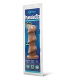 b-Vibe Headz 10.5 Inch Multi-Bulb XXL Dildo with Flared Base in packaging for size play and enjoyment.