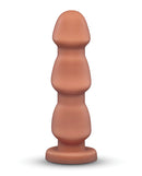 b-Vibe Headz 10.5 Inch Multi-Bulb XXL Dildo with Flared Base in skin tone color, showcasing its playful bulbous design.
