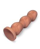 b-Vibe Headz 10.5 Inch Multi-Bulb XXL Dildo with Flared Base showcased in a neutral color, featuring spaced bulbs for size play.