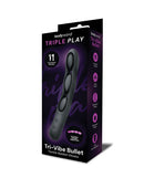 Bodywand Tri-Vibe Bullet Vibrator packaging showcasing its sleek design and features, including 11 vibration modes.