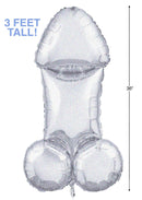Glitterati Disco Penis Mylar Balloon - 3ft Sparkling Decoration for Bachelorette Party.