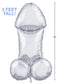 Glitterati Disco Penis Mylar Balloon - 3ft Sparkling Decoration for Bachelorette Party.