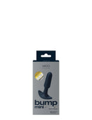VeDO Bump Mini Rechargeable Silicone Butt Plug Black packaging displayed against a white background.