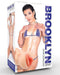 Brooklyn Gray Pocket Pussy Stroker packaging showing realistic beige masturbator and model in lingerie
