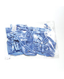 Coquette Between Dreams Lace Bra Garter and Thong Set Blue displayed in packaging.