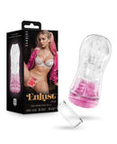 Enlust Candice Stroker Pink Clear displaying innovative design and premium stroker experience in packaging.