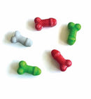 Eat a Jar of St. Nicks Dicks 1 Lbs festive candy shaped like penises in red, green, and gray colors.