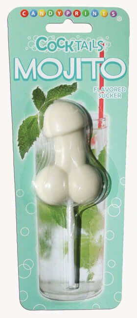 Cocktails Sucker Mojito Flavored Lollipop - Fun Penis-Shaped Candy by Candyprints in Packaging