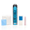 Clone-A-Willy Blue Glow in the Dark Vibrating Silicone Dildo Kit with all necessary components displayed.