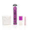 Clone-A-Willy Neon Purple Vibrating Silicone Dildo Kit components laid out including powder, molding gel, and vibrator.