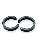 CB-X Cock Cage Replacement U-Ring 2 Pack Black - Two black u-rings for chastity device compatibility and adjustment.