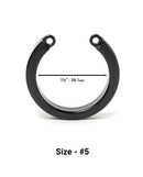 CB-X Cock Cage U-Ring Size 5 Black, replacement base ring measuring 1.5 inches for chastity devices.