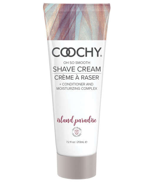 Coochy Island Paradise Shave Cream 7.2 oz tube for smooth, rash-free shaving