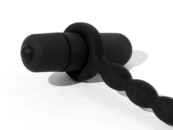 Boneyard Silicone Urethral Trainer Kit with Bullet Black includes a sleek black silicone device for urethral play.