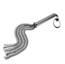 Edge Chain Flogger Silver with a durable metal handle and chain falls, designed for impact play and controlled strikes.