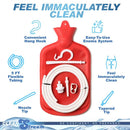 Clean Stream Water Bottle Douche Kit with enema system, flexible tubing, nozzle tip, tapered tip, and convenient hang hook.
