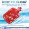 Clean Stream water bottle douche kit components with cleaning instructions in the background.