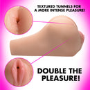 Juicy Wet Look Masturbator Doggy Style Maddie Light showing textured tunnels for intense pleasure options.