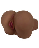 Mistress Paris Vibrating Butt Doggy Style Masturbator Brown displayed from an angled view highlighting its design and texture.