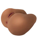 Mistress Karla Vibrating Butt Missionary Masturbator Tan displayed from above, showcasing its dual-texture design and realistic features.