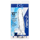 Jock C-Thru Realistic Dildo 10 Inch Clear, crystal-clear dildo with balls, lifelike shape, and strong suction cup.