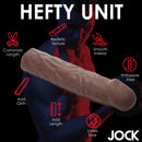 Jock Extra Long 1.5 Inch Penis Extension Dark showcasing realistic texture and customizable length and girth.