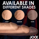 Jock Extra Long 1.5 Inch Penis Extension Dark available in different shades including Light, Medium, and Dark.