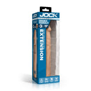 Jock Extra Long 3 Inch Penis Extension Light packaging showing realistic design and features for enhanced performance.