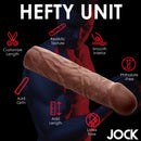 Jock Extra Long 3 Inch Penis Extension Dark displayed with features highlighting length customization and realistic texture.