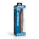 Jock Extra Long 3 Inch Penis Extension Dark packaging showcasing its features and lifelike design.