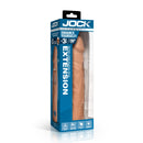 Jock Extra Long 3 Inch Penis Extension Medium product packaging showcasing realistic design and lifelike features.