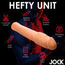 Jock Extra Thick 2 Inch Penis Extension Light showcasing realistic texture and smooth interior for enhanced pleasure.