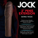 Jock Extra Thick 2 Inch Penis Extension Dark enhances intimacy with additional length and girth, featuring a realistic texture.
