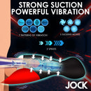 Jock Sucking and Vibrating Masturbator showcasing strong suction and powerful vibration features.