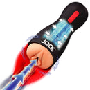 Jock Sucking and Vibrating Pussy Masturbator with automatic suction and textured design for enhanced pleasure.