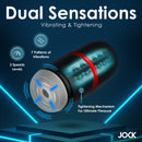 Image of JOCK Tightening and Vibrating Masturbator showcasing 3 speeds and 7 vibration patterns for dual sensations.