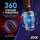 Jock Spinning and Thrusting Masturbator with 2 Bullets featuring 360 stroker and thrusting motion with ergonomic handle.