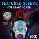 Jock Spinning and Thrusting Masturbator with 2 Bullets featuring textured sleeve for realistic feel.