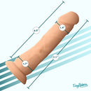 Easy Riders 7 Inch Silicone Dildo Medium with measurements of 6.5 inches in length and 1.7 inches in width.